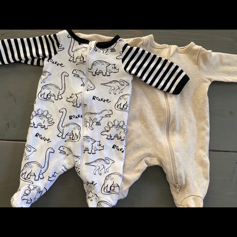 2 pack zip up footies